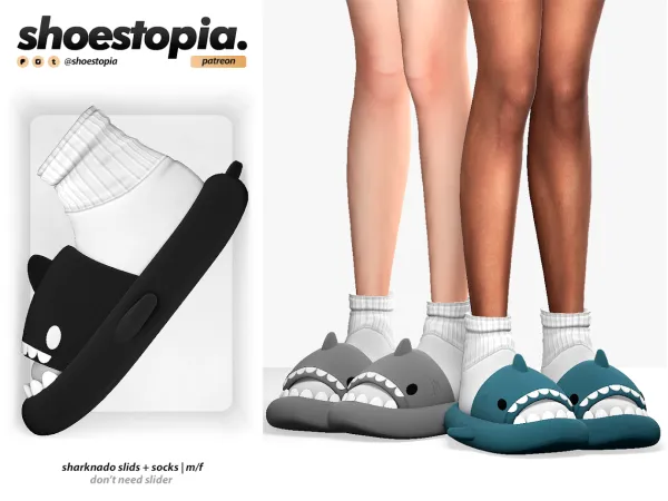 Alpha sharknado slids socks - The Sims 4 Custom Content