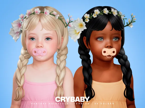 Maxis Match CRYBABY Fantasy Hairstyle Fairy Crown Toddler - The Sims 4 Custom Content