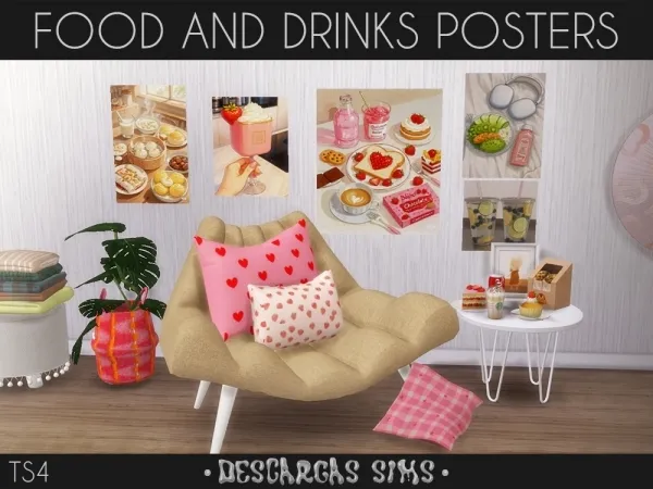 Alpha FOOD And DRINKS Posters - The Sims 4 Custom Content