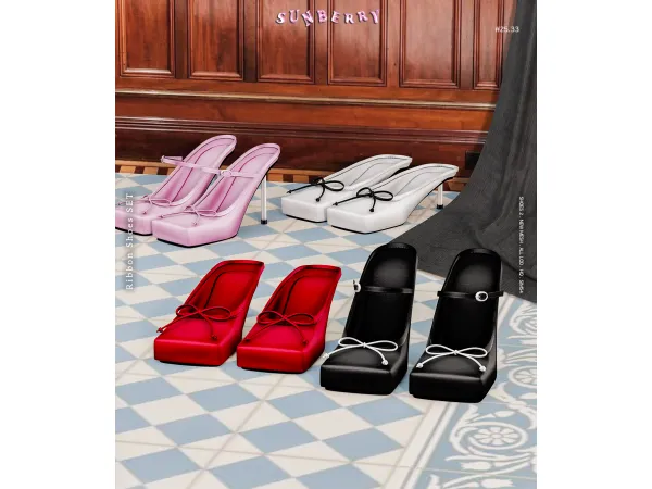 Alpha [SUNBERRY]2533_ Ribbon shoes set - The Sims 4 Custom Content