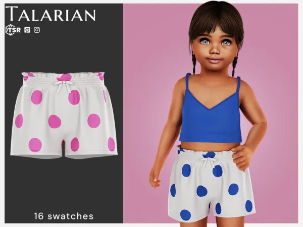 Alpha Alina Shorts (toddler) by talarian - The Sims 4 Custom Content