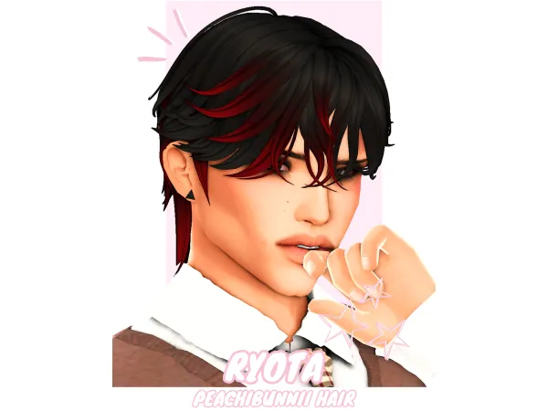 Sims 4 Ryota Hair by Peachibunnii