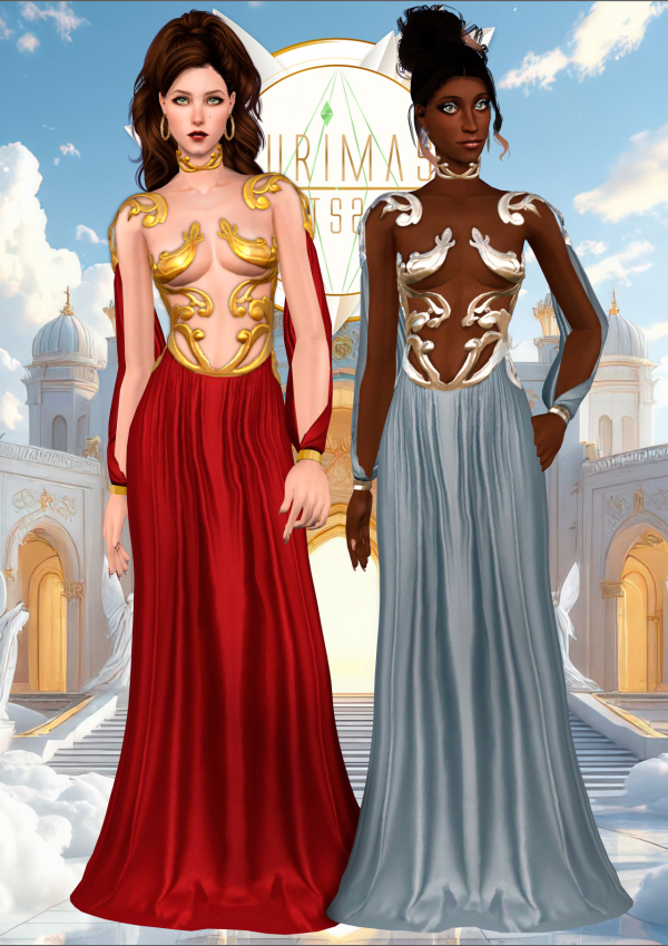 Kurimas4t2_Belaloallure AthenaLongDress by simsfinds - The Sims 2 Custom Content