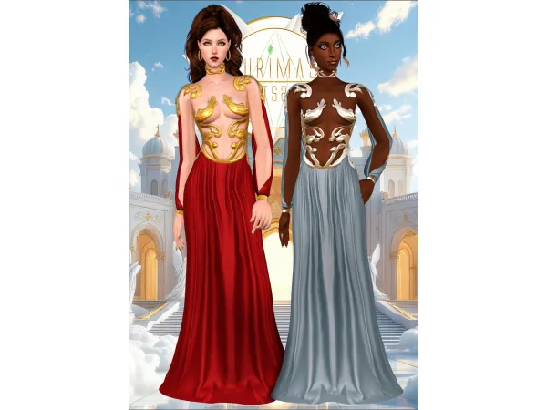 Kurimas4t2_Belaloallure AthenaLongDress - The Sims 2 Custom Content