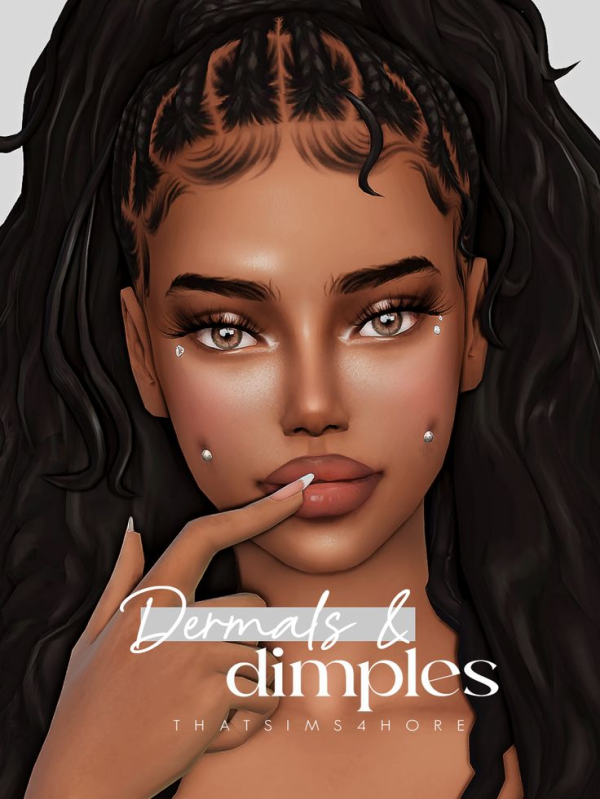 Maxis Match Dermals dimples piercings by simsfinds - The Sims 4 Custom Content