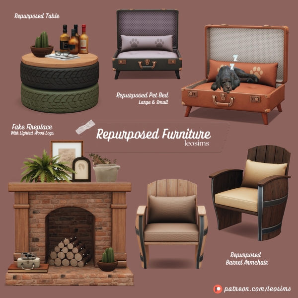 Mix Repurposed Furniture by leosims4cc - The Sims 4 Custom Content