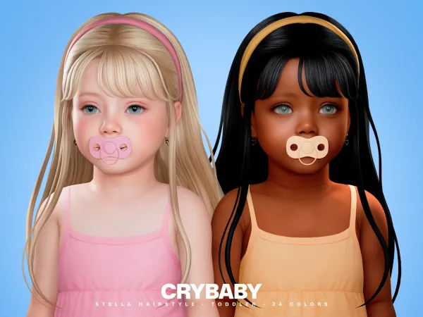 Maxis Match CRYBABY Stella Hairstyle Headband I Toddler - The Sims 4 Custom Content
