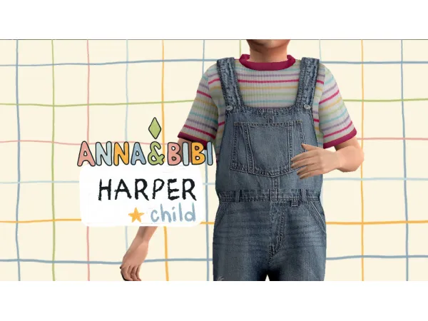 Alpha Harper Child AnnaBibi - The Sims 4 Custom Content