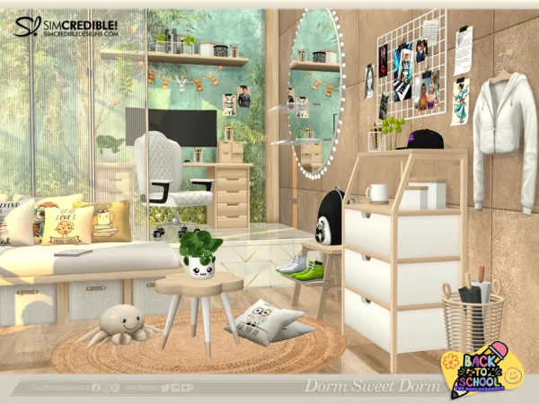 Alpha Dorm Sweet Dorm Bedroom - The Sims 4 Custom Content