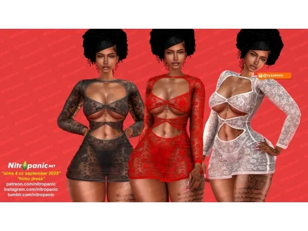 Alpha Nitropanic_Himu Dress - The Sims 4 Custom Content