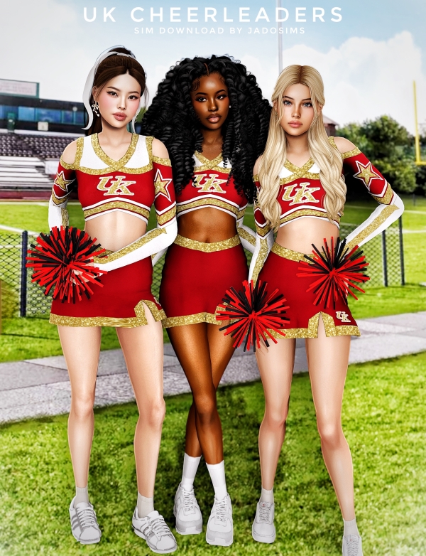 Alpha UK Cheerleaders (Sim Download) by shopwithflynnn - The Sims 4 Custom Content