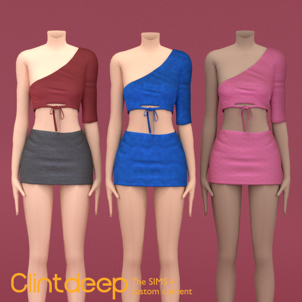 Alpha Rowan Skirt Set by simsfinds - The Sims 4 Custom Content