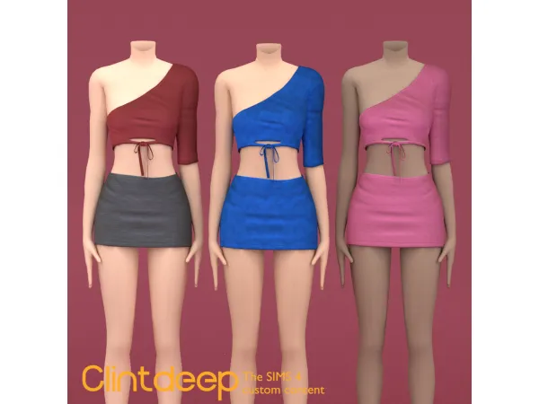 Sims 4 Rowan Skirt Set by Clintdeep TS4