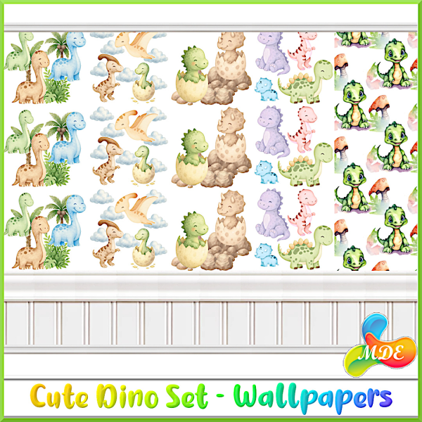 Mix Cute Dino Set by mde - The Sims 4 Custom Content
