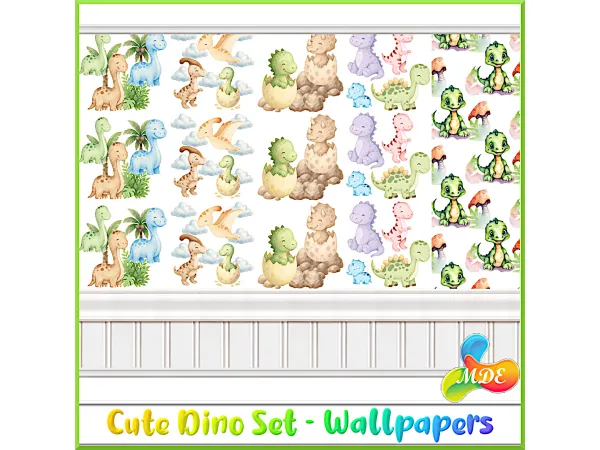 Mix Cute Dino Set by _MDE_ - The Sims 4 Custom Content