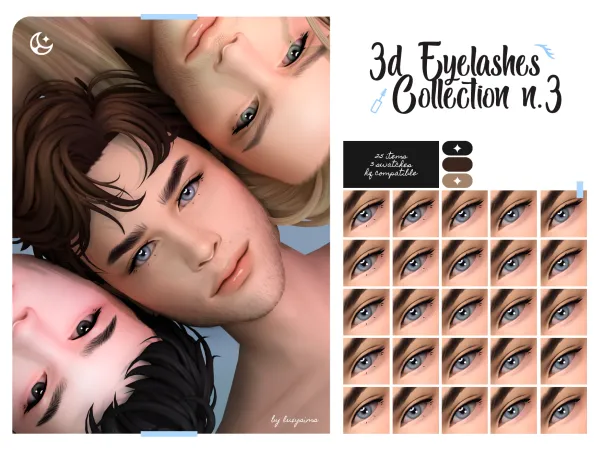 Maxis Match 3D Eyelashes nu00ba3 - The Sims 4 Custom Content