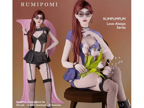 Alpha Rumpumpum_Kevia Outfit Set - The Sims 4 Custom Content