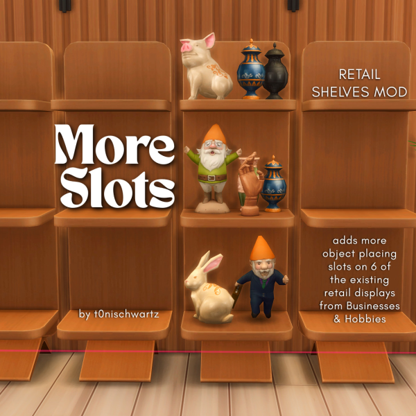 Maxis Match More Slots Retail Shelves Override Mod by simsfinds - The Sims 4 Custom Content