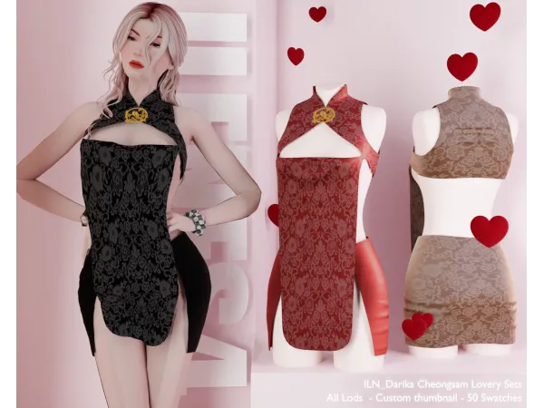 Alpha ILN Darika Cheongsam - The Sims 4 Custom Content