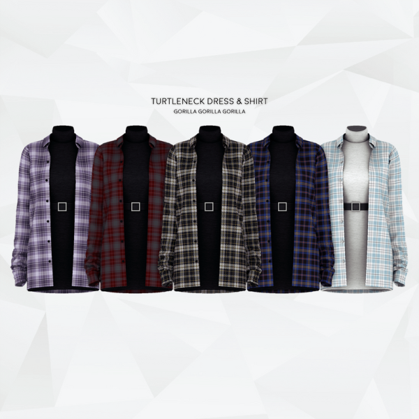 Alpha Turtleneck Dress Shirt by simsfinds - The Sims 4 Custom Content