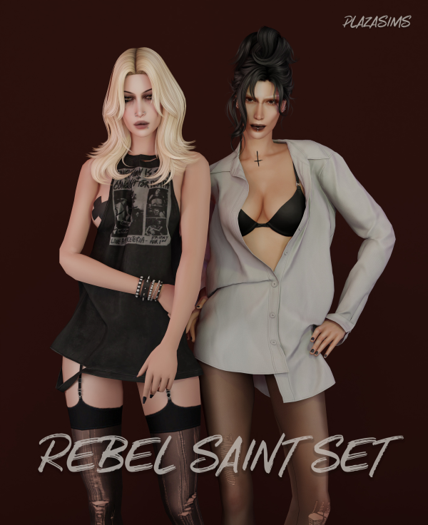 Alpha Rebel Saint set by simsfinds - The Sims 4 Custom Content