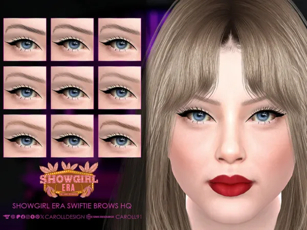 Alpha Showgirl Era Swiftie Brows HQ by Caroll912 - The Sims 4 Custom Content