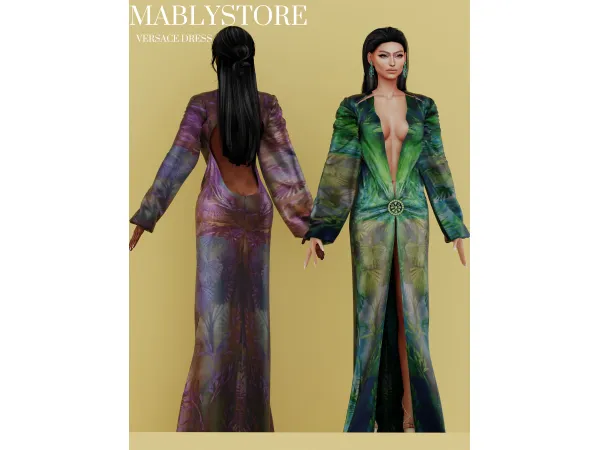 Sims 4 VERSACE DRESS by mably