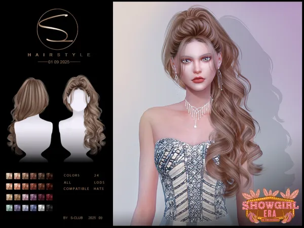 S-Club_010925_ Side- parted Curly ponytail by S-Club