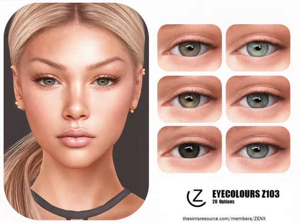 Alpha EYECOLORS Z103 by ZENX - The Sims 4 Custom Content