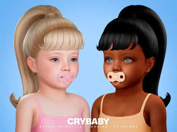 Maxis Match CRYBABY Barbie Hairstyle I Toddler - The Sims 4 Custom Content