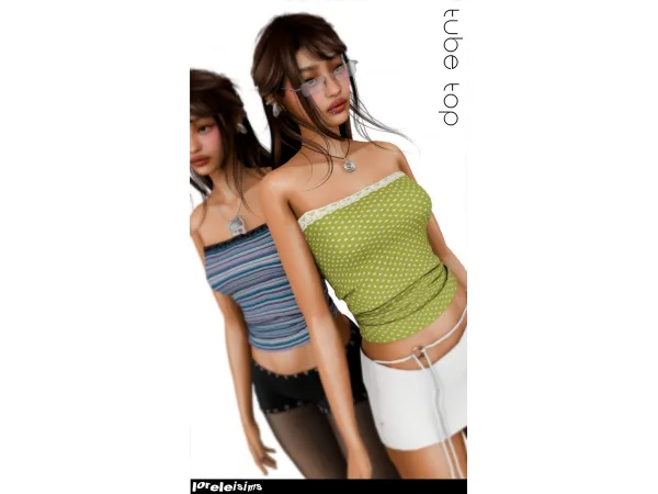 Alpha tube top by loreleisimss - The Sims 4 Custom Content
