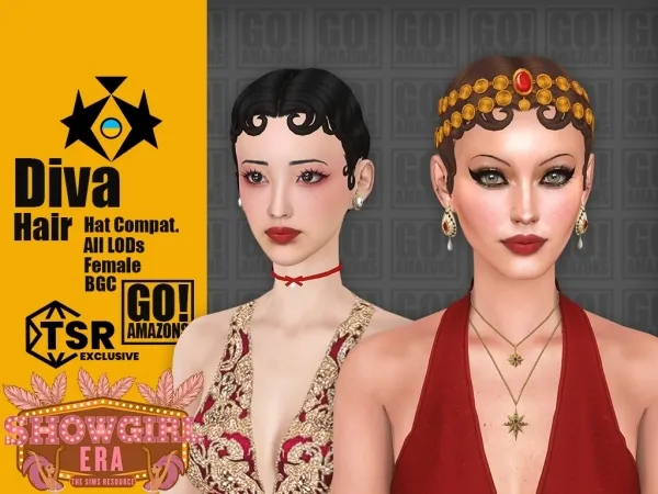 Maxis Match Diva Hair (Showgirl Era) - The Sims 4 Custom Content