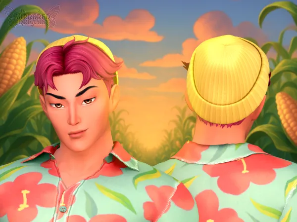 Maxis Match Abby Sajaboys Hair 2 Versions Hat Colors Kpop Demon Hunters - The Sims 4 Custom Content