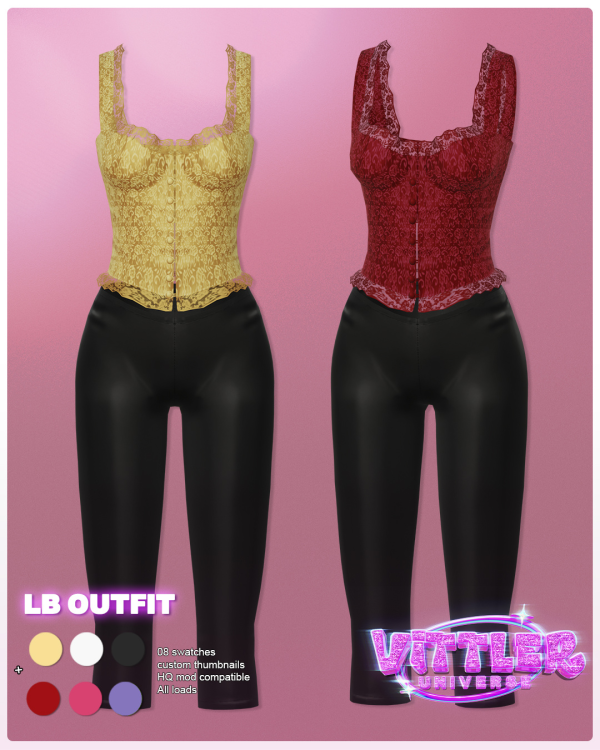 Alpha LB Outfit by simsfinds - The Sims 4 Custom Content