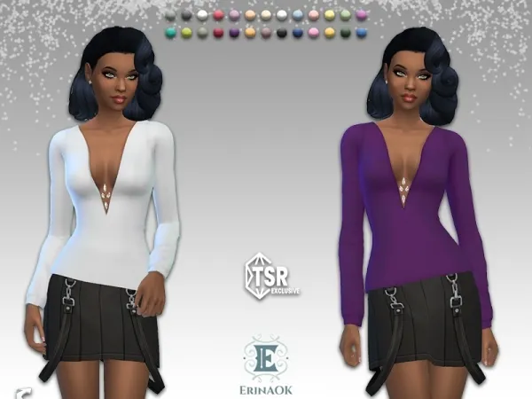 Mix ErinAOK Womens Top 091725 - The Sims 4 Custom Content