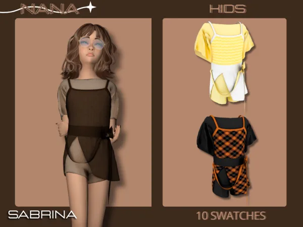 Maxis Match NANA7 (Sabrina) Set with bow for kids - The Sims 4 Custom Content