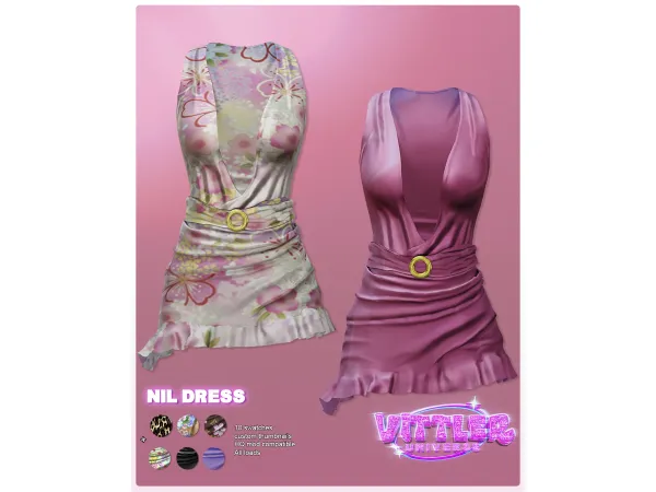 Alpha Nill Dress by vittleruniverse - The Sims 4 Custom Content