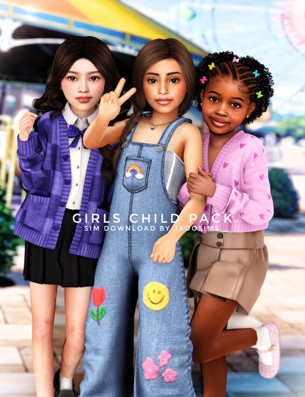 Alpha Girls Child Pack (Sim Download) by shopwithflynnn - The Sims 4 Custom Content