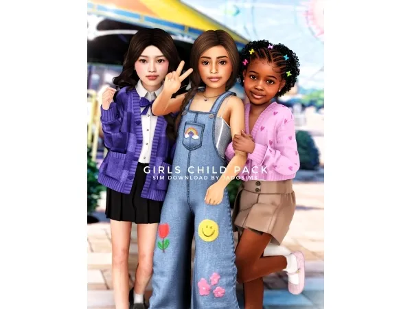 Alpha Girls Child Pack (Sim Download) - The Sims 4 Custom Content