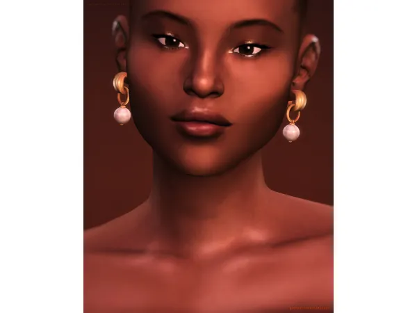 Maxis Match Lulu Pearl Earring by rustysims - The Sims 4 Custom Content