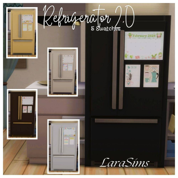 Mix REFRIGERATOR WITH CALENDAR AND NOTES 20 by simsfinds - The Sims 4 Custom Content
