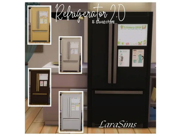 Mix REFRIGERATOR WITH CALENDAR AND NOTES 20 by LaraSims4 - The Sims 4 Custom Content