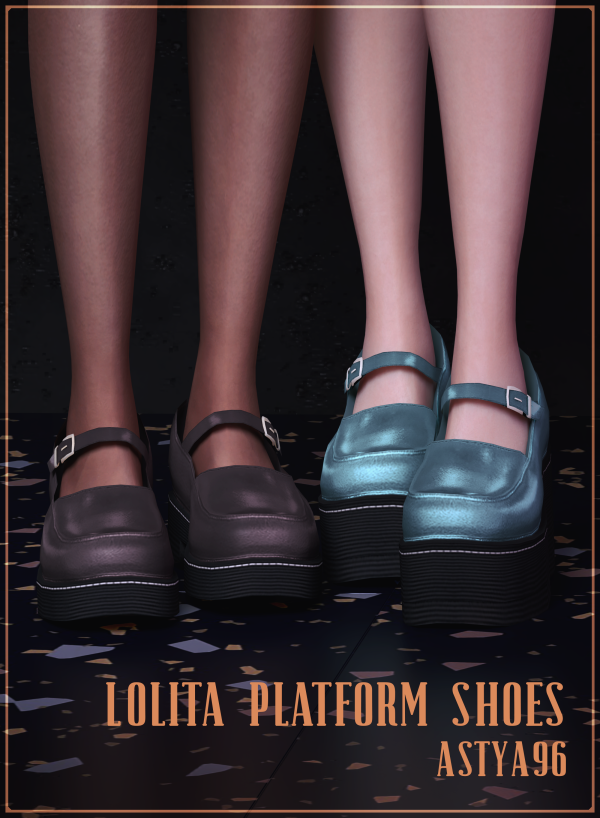 Alpha Lolita Platform Shoes (3 vers) by simsfinds - The Sims 4 Custom Content