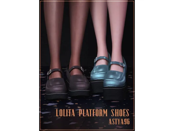 Alpha Lolita Platform Shoes (3 vers) by astya96 - The Sims 4 Custom Content