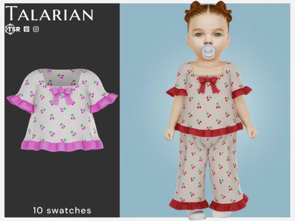 Mix Ember Cherry Blouse (Infant) by talarian - The Sims 4 Custom Content