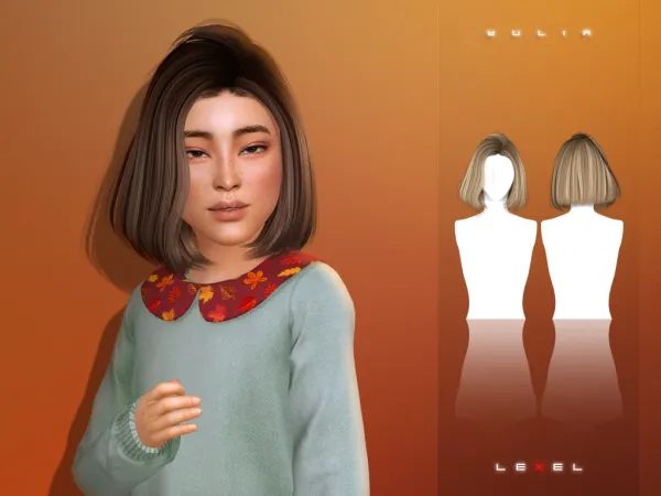 Alpha Yulia child hairstyle by lexel - The Sims 4 Custom Content