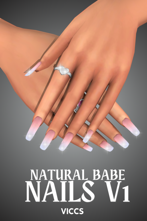 Mix VICCS_ NATURAL BABE NAILS V1 (TEEN ELDER) by viccs - The Sims 4 Custom Content