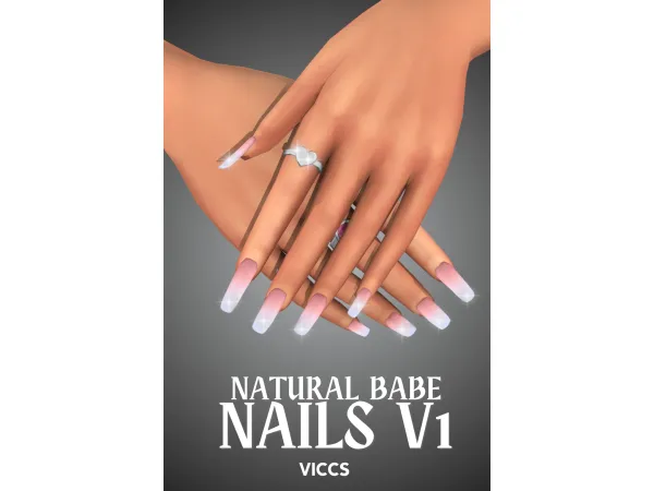 Mix VICCS_ NATURAL BABE NAILS V1 (TEEN ELDER) - The Sims 4 Custom Content