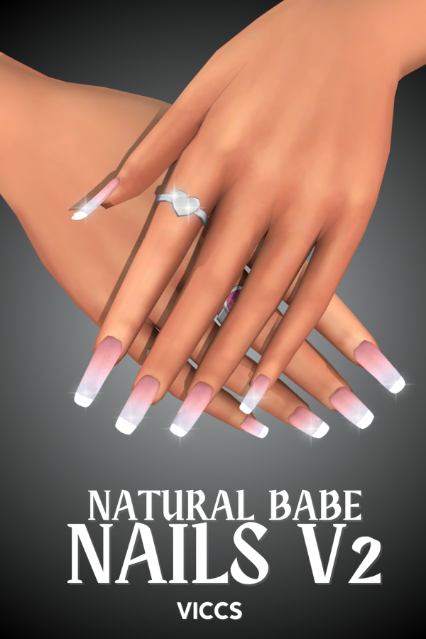Alpha VICCS_ NATURAL BABE NAILS V2 (TEEN ELDER) by viccs - The Sims 4 Custom Content