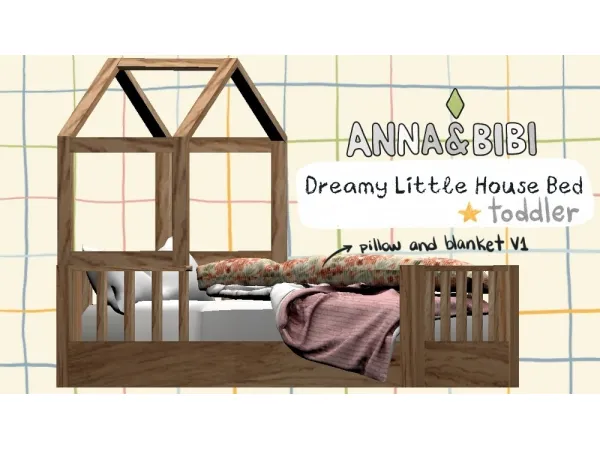 Mix Dreamy littler house bed toddler [AnnaBibi] - The Sims 4 Custom Content